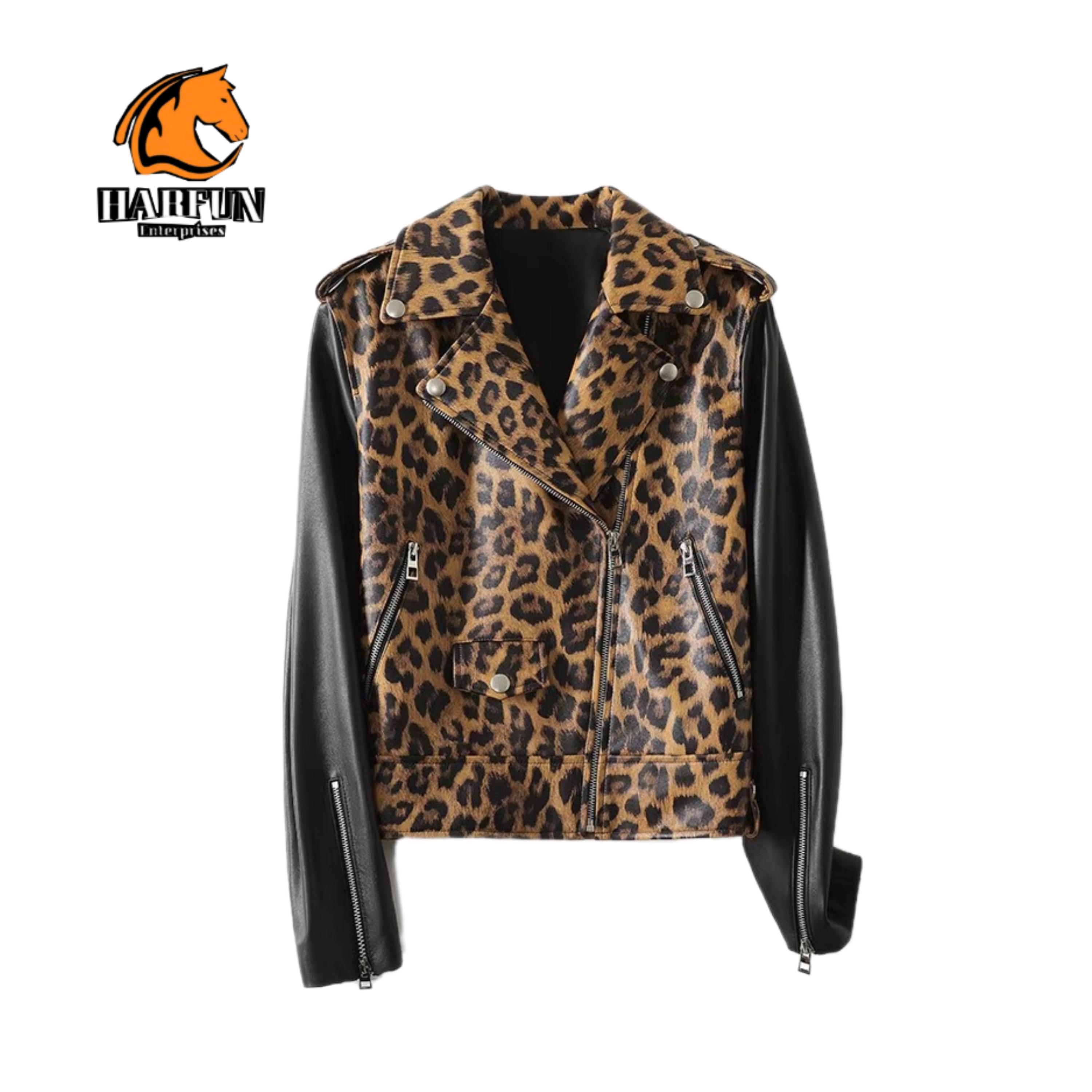 Leopard Biker Jacket - Etsy