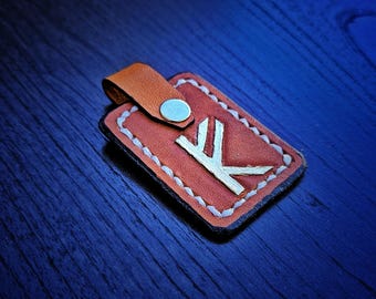 Forest King leather keychain