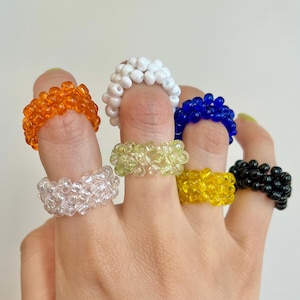Bagues bulles en perles faites main
