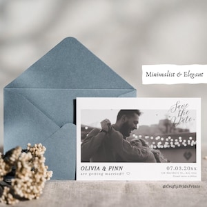 Moderne elegante minimalistische Save the Date Hochzeitsvorlage | Canva Bearbeitungs- und Druckbare Postkarte Digitale Evite Sofortiger Download Anpassbar