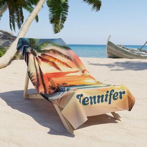 Personalized Beach Towel, Custom Name Beach Towel, Towel for Vacation, Summer Gift for Beach Lovers, Customizable Towels for Beach Day