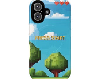 Retro Gamer Magnetic Phone Case: Pixel Art Design, MagSafe Compatible