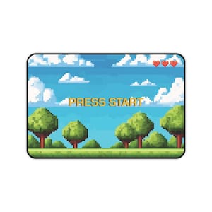 Retro Game Desk Mat: Pixel Art Neoprene Mouse Pad