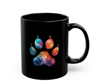 Colorful Paw Print Coffee Mug: Gift for Pet Lovers