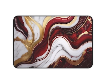 Marble Inspired Desk Mat: Elegant Home Office Decor - Neoprene