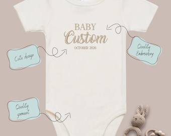 Custom Embroidered Baby Bodysuit: Personalised Cotton Keepsake