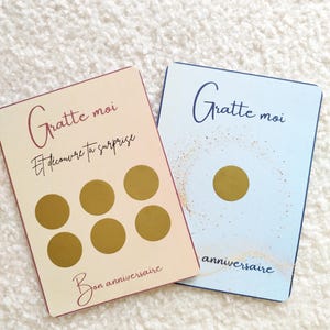 Carte à gratter personnalisée, cadeau anniversaire,surprise, message