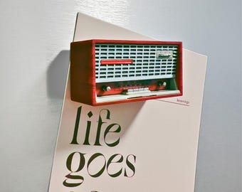 Mini Retro Radio Fridge Magnet – 3D Vintage Wooden Style – Unique Gift for Music Lovers, Retro Collectors, Birthday, Housewarming