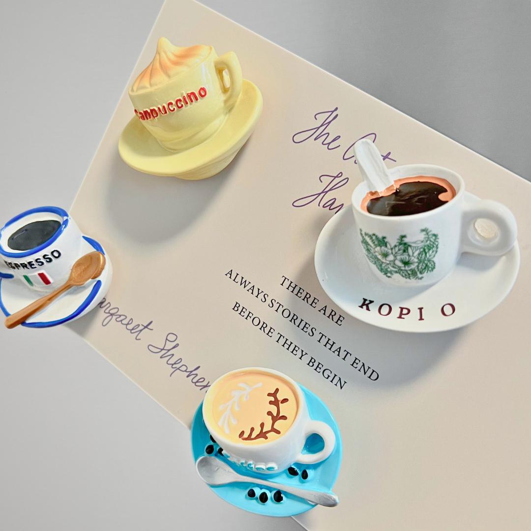 Mini Coffee Cup Fridge Magnet – Vintage Style Aesthetic Kitchen Decor ...