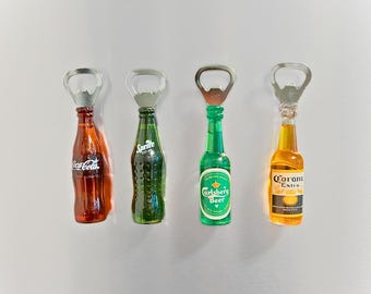 Mini Bottle Opener Fridge Magnet – Novelty Bar and Kitchen Decor, Gift for Beer & Soda Lovers, Birthday, Father's Day, Housewarming