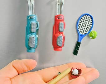 Mini Sports Fridge Magnet Set – Golf, Tennis & Baseball –Fun Gift for Sports Lovers, Coaches, Athletes, Office Decor, Birthday, Housewarming