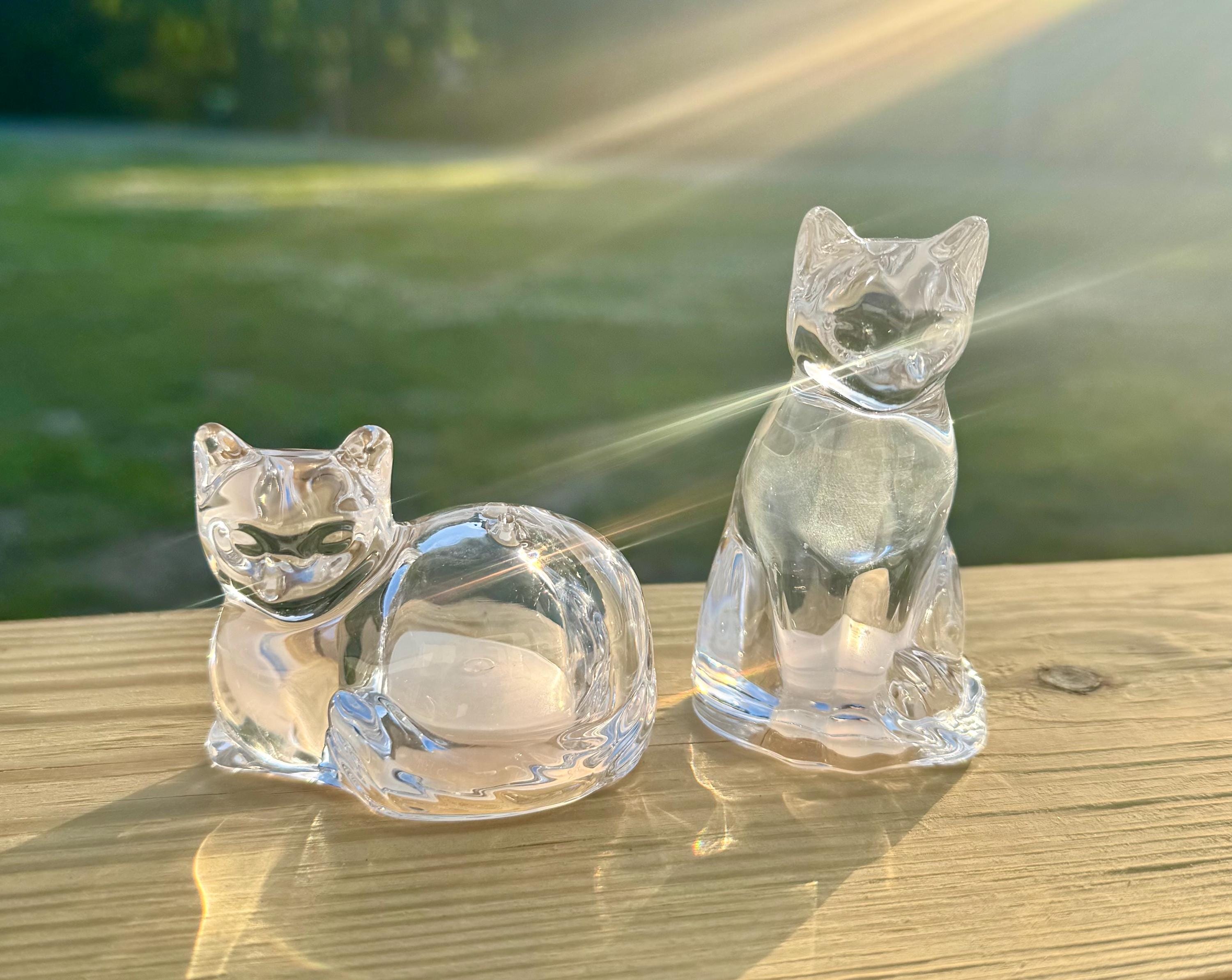 Vintage Lenox Glass Cat - Etsy