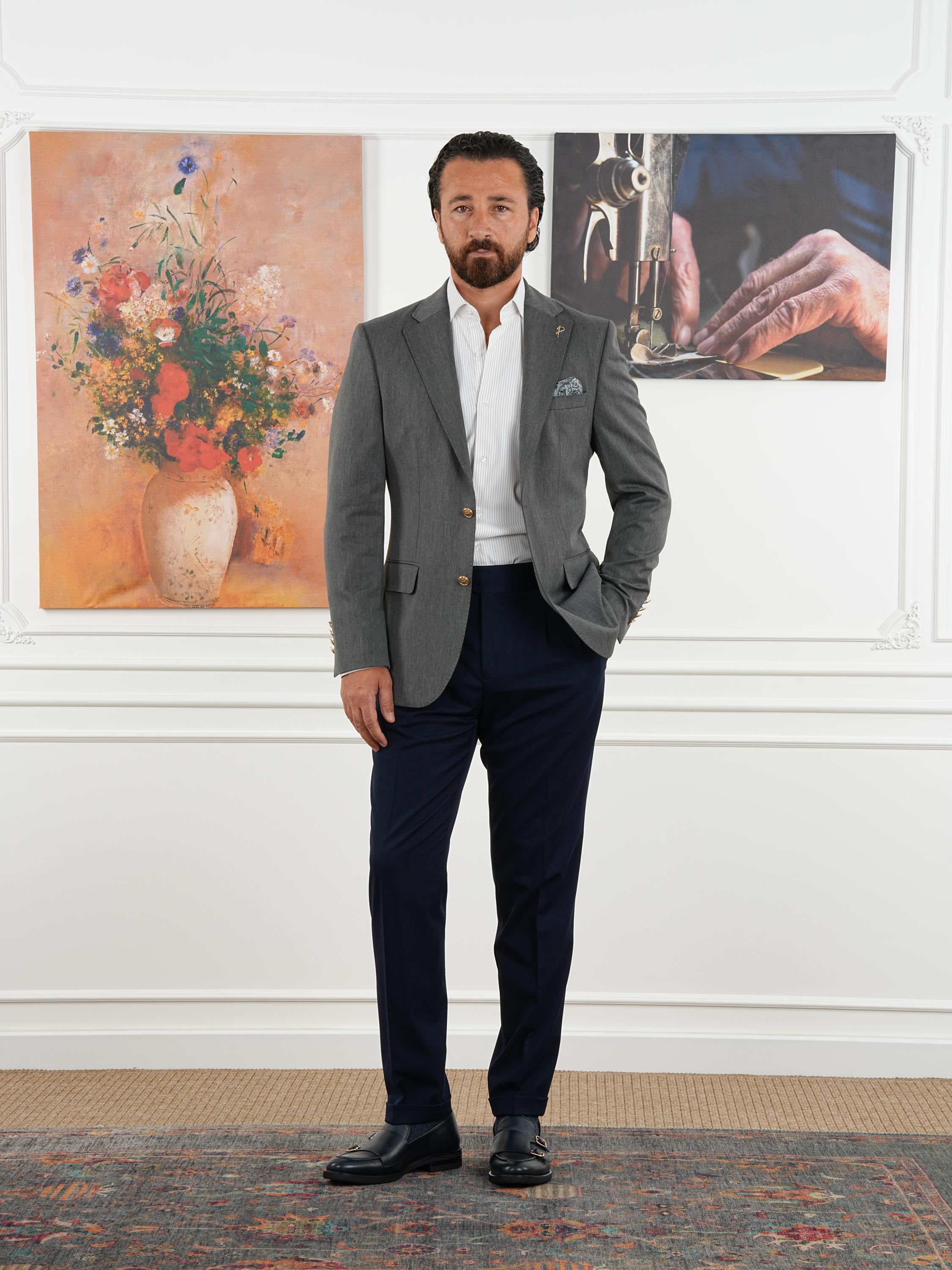 formal dress men with blazer Gray Blazer: Slim Fit Jacket from Parez Suits blazer modern formal dress for men