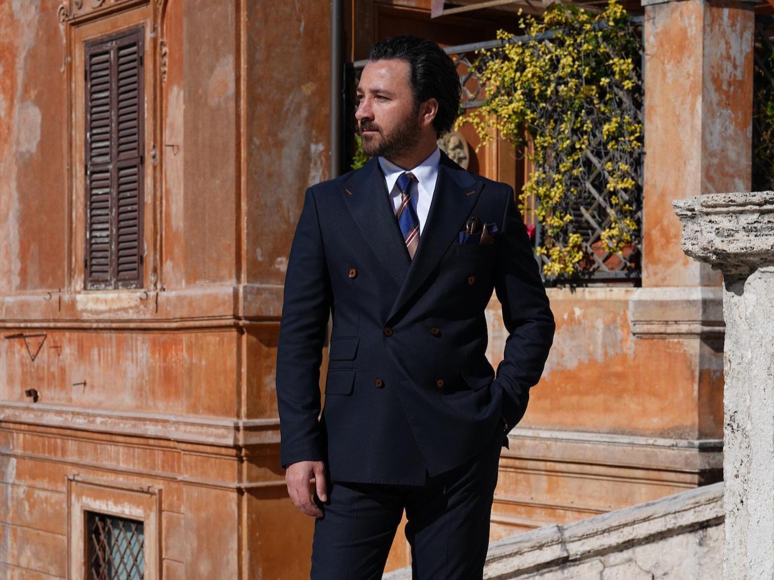 Bolzano Men's Two Button Dual Side Vents Solid pattern 100% Polyester Suit main image 0