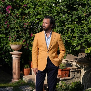 blazer for men Slim Fit Suit jacket  Fancy Reception Outfit Formal Dinner Prom Blazer Unique yellow jacket for Men Ceremony Look men blazer