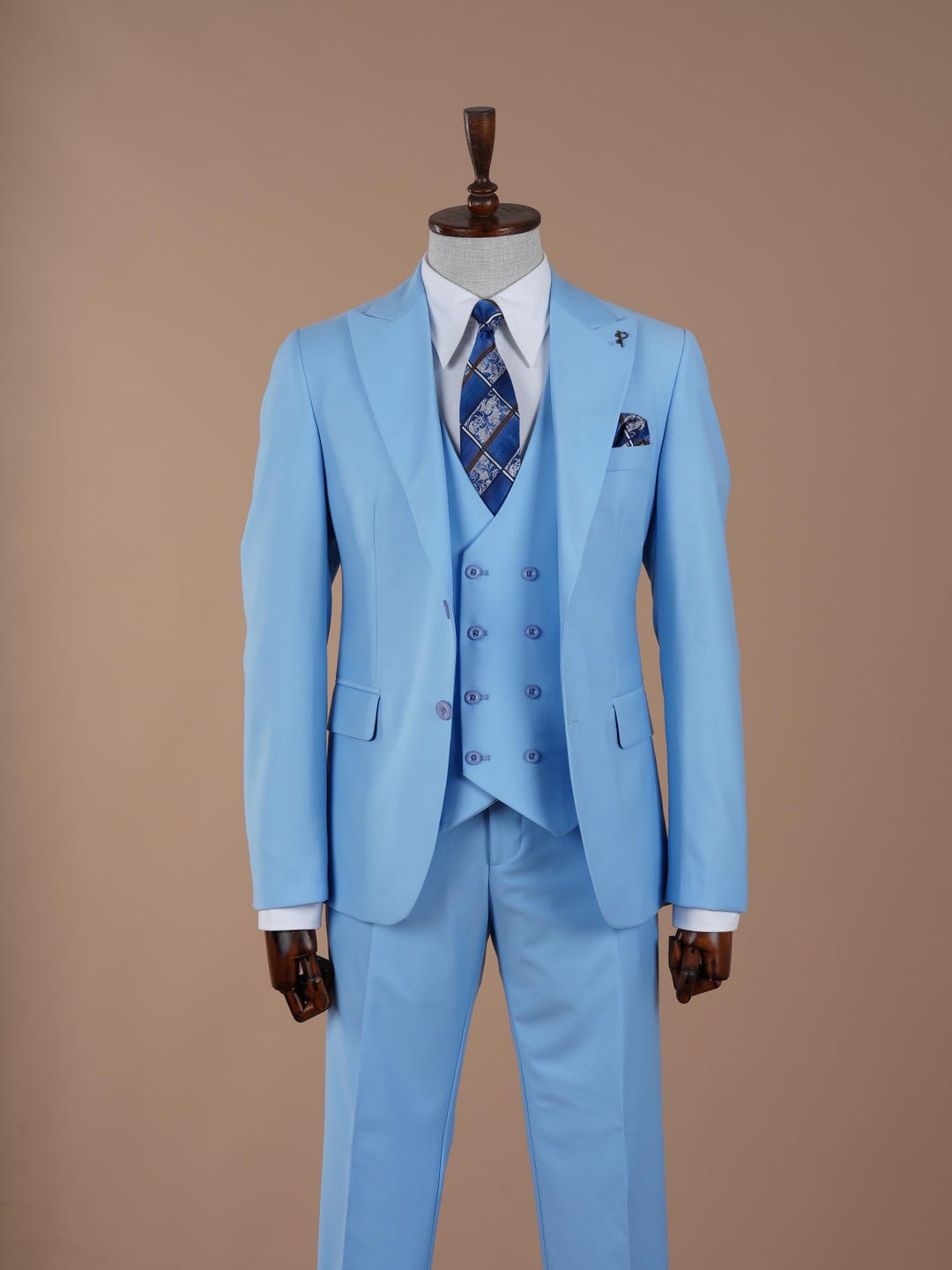 Babyhug Woven Full Sleeves Stretch Fit Party Suit With Waist Coat & Bow -  White & Dark Blue