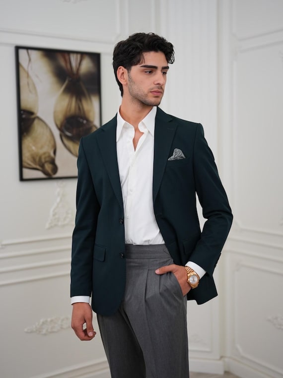 Emerald Green Blazer: Slim Fit Formal Jacket From Parez Suits - Etsy Emerald Green Blazer: Slim Fit Formal Jacket From Parez Suits - Etsy