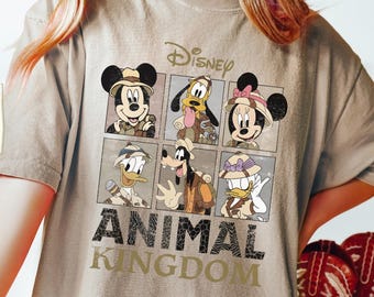 Comfort Colors® Disney Safari Animal Kingdom Shirt, Vintage Micky & Friends Safari T-Shirt, Disney Trip Shirt, Dschungel-Outfit, Disney Geschenk T-Shirt