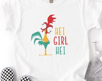 Camiseta Hei Hei Girl de Comfort Colors®, divertida camiseta de Disney Moana para niños, camiseta Hei Girl Hei Chicken, camiseta juvenil de Disneyland Vacation