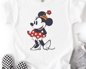 Comfort Colors® Retro Minnie Mouse Youth Shirt, Vintage Disney Kids Tee, Classic Minnie Pose T-Shirt, Disney Family Trip Vacation Tee