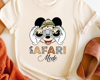 Magliette Disney Animal Kingdom, Maglietta Safari di Topolino e i suoi amici, Maglietta Safari di Topolino e Minnie, Maglietta Disney Safari Mode, Maglietta per le vacanze