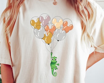 Comfort Colors® Disney Pascal Balloon Shirt, Cute Rapunzel T-Shirt, Tangled Trip Tee, Magic Kingdom Shirt, Disneyland Gift Tee