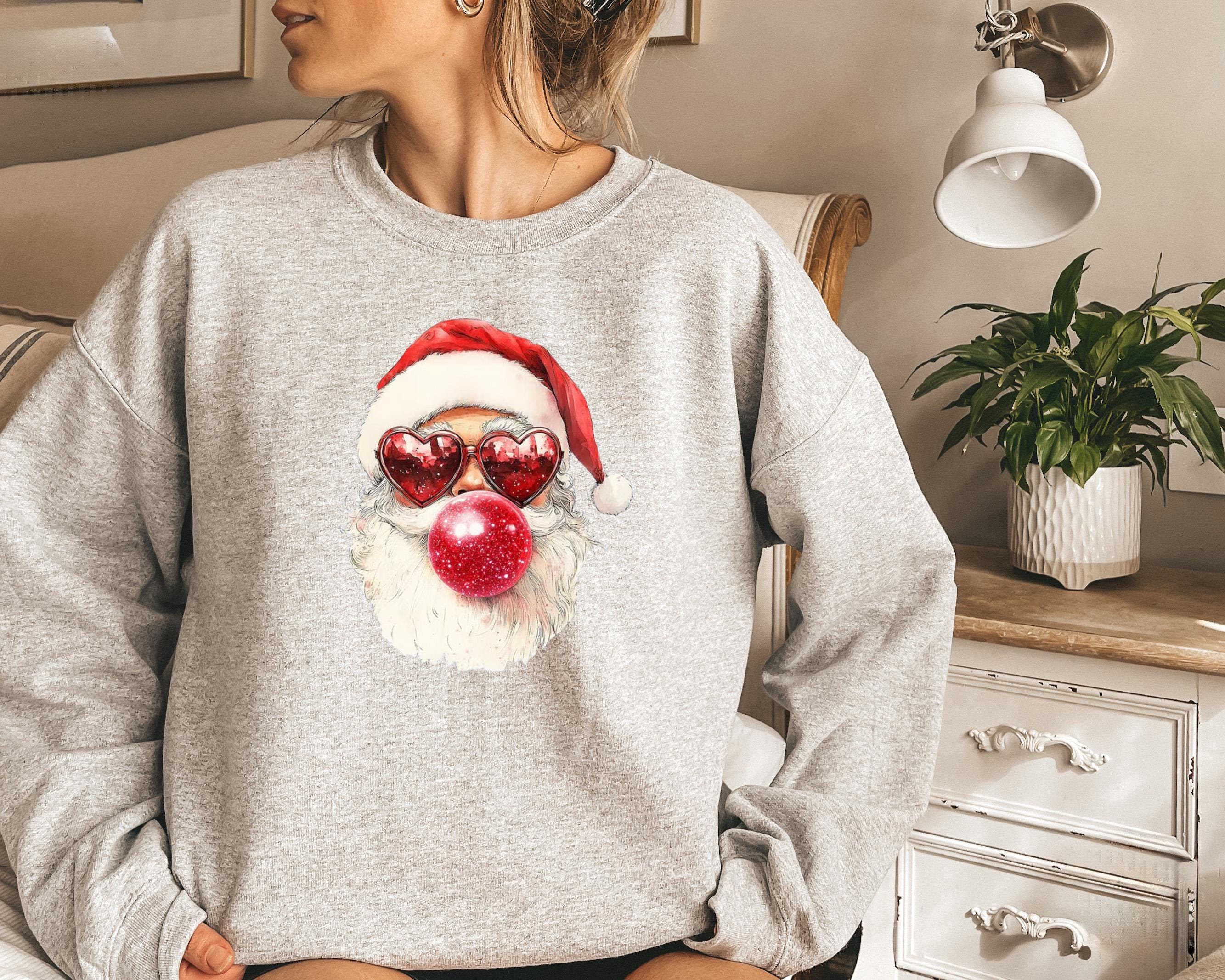 サンタのバブルガムのクリスマスTシャツ、クリスマスサンタのシャツ