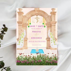 Floral Save The Date Unique Wedding Invite Minimalistic Save The Date Floral Template Indian Wedding Invitation Card Design Minimal Design