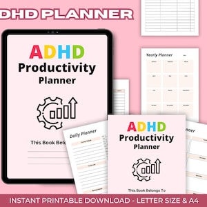 EDITABLE Productivity Planner Template Bundle, Planner Canva Templates, Printable Planner, Productivity Planner Canva, Productivity Tracker
