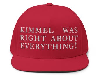 Kimmel tenía razón en todo Gorra de protesta bordada con visera plana al estilo MAGA Apoya la libertad de expresión El presentador de televisión nocturno Jimmy Kimmel