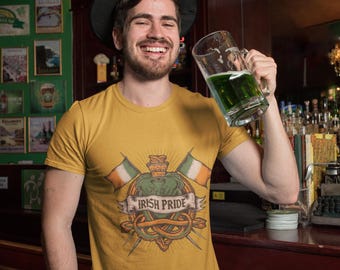 Irish Pride Unisex Schwere Baumwolle T-Shirt | St. Patrick's Day Shirt, irische Kleidung, Geschenk für Irland-Liebhaber, Freizeitkleidung, Festival