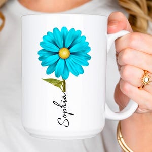 Personalized Daisy Mug, Daisy Name Mug, Coffee Cup with Daisy Flower, Daisy Lover Cup, Gift for Her, Coffee Cup with Daisies, Gifts Daisy