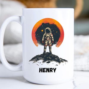 Astronaut Mug, Personalized Space Cup, Cosmic Gift for Astronomer, Coffee Mug, Tea Cup, Birthday Gift for Space Lover, Office Desk Decor