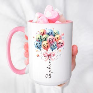 Personalisierte Geburtstagstasse, benutzerdefinierter Name Kaffeetasse für Geburtstag, Geburtstagsfeier, alles Gute zum Geburtstagsgeschenk, Geburtstagstasse, Geburtstagsgeschenke