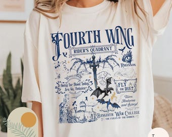 Fourth Wing Riders Quadrant Shirt | Basgiath War College Comfort Colors Shirt | Xaden Violet Rhiannon Shirt | Dragon Rider Wing Leader Gift