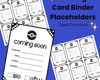 Trading Card Game Binder Placeholder Printable for Collectors - Etsy Trading Card Game Binder Placeholder Printable for Collectors - Etsy