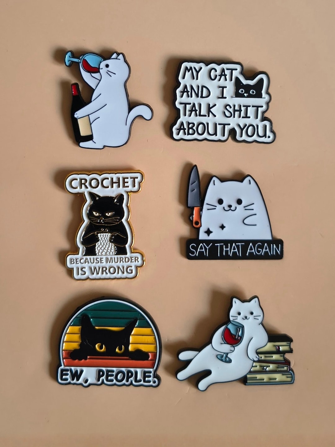 Cute Cat Enamel Pins – Animal Pin – Perfect Gift for Cat Lovers - Etsy