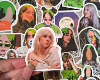 Conjunto de adesivos da Billie Eilish | Hit me hard & soft | What was I made for? | Blosh | 5 a 50 peças