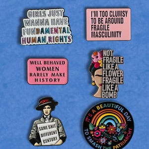 Anstecknadeln mit feministischen Statements | Empowerment | Aktivismus & Gleichberechtigung