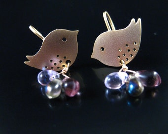 Love Bird Earrings / Silver Bird Earrings / Teen Jewelry / Bird Jewelry / Bird Lover Gift / Bat Mitzvah Gift