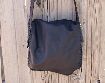 Black messenger bag, very large leather handbag, computer bag, ex large handbag, crossbody messenger bag
