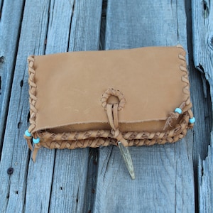 Clutch de cuero marrón, bolso estilo cartera, bolso simple, clutch de cuero hecho a mano, bolso multiusos, embrague de cuero grande