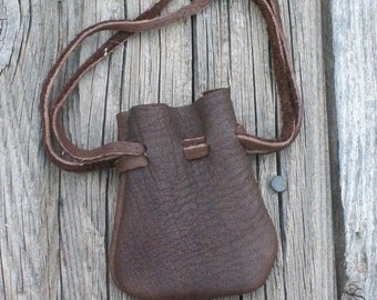 Small leather pouch ,  Leather drawstring pouch ,  Soft leather crystal bag