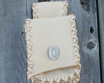 Hand Stitched Leather Belt Bag, Palomino Hip Phone Pouch