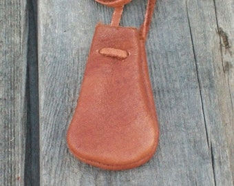 Leather neclace bag , Leather neck pouch , Medicine pouch