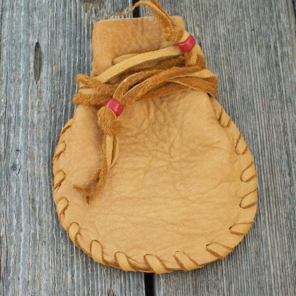 Bolsa de medicinas de cuero con cordón