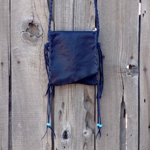 Small leather handbag, blue leather phone bag, Navy blue bag, minimalist bag, crossbody purse, simple leather purse,