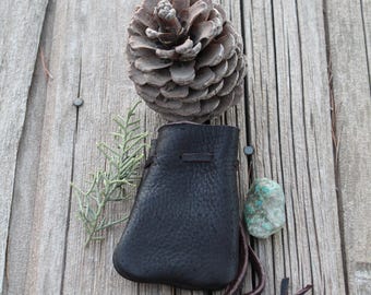 Elk skin leather medicine bag, mojo pouch, crystal bag