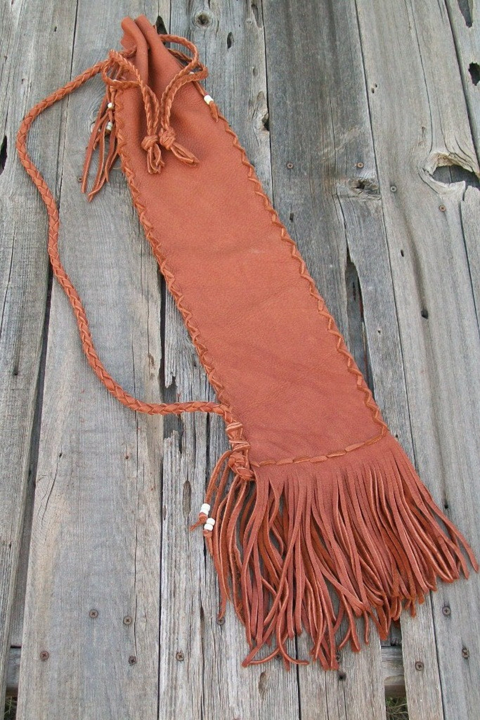 Leather Flute Bag Fringed Flute Bag With Shoulder Strap Etsy