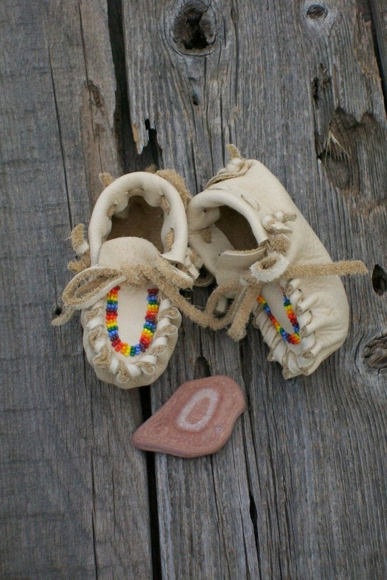 Beaded baby moccasins , leather baby moccasins , soft sole baby shoes , baby shower gift , custom made moccasins, soft baby shoes image 1